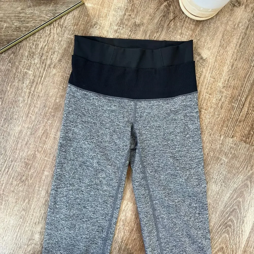 Lululemon Straight Up Pant Heathered Deep Coal Gray Straight Leg Yoga Leggings - Picture 4 of 8